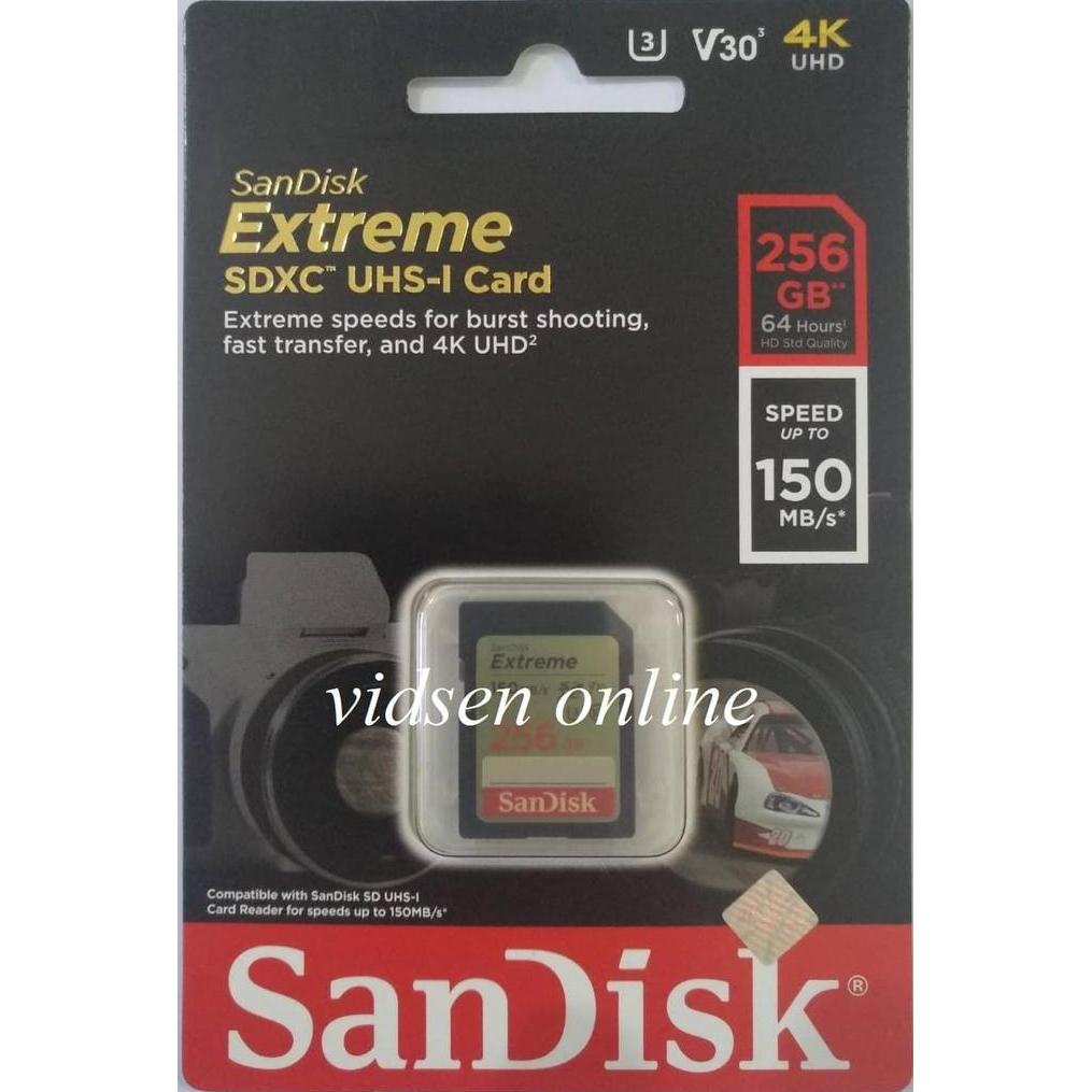 SANDISK EXTREME SDXC / SD CARD 256GB 150MBPS - GARANSI RESMI