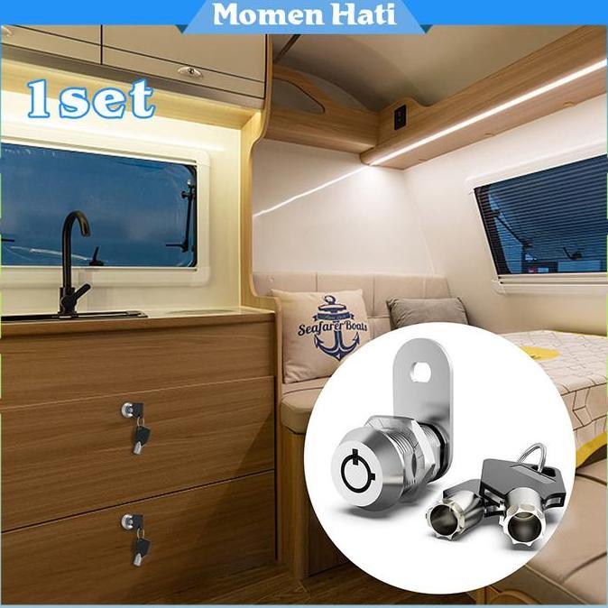 MIOSHINOCHE 1Set Kunci Cabinet Lemari Kayu Anti Maling Kunci Loker Kait Camlock