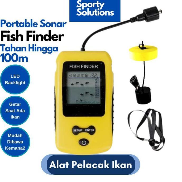 Sonar Fish Finder Portable Alat Radar Pelacak Ikan Backlight - 100m