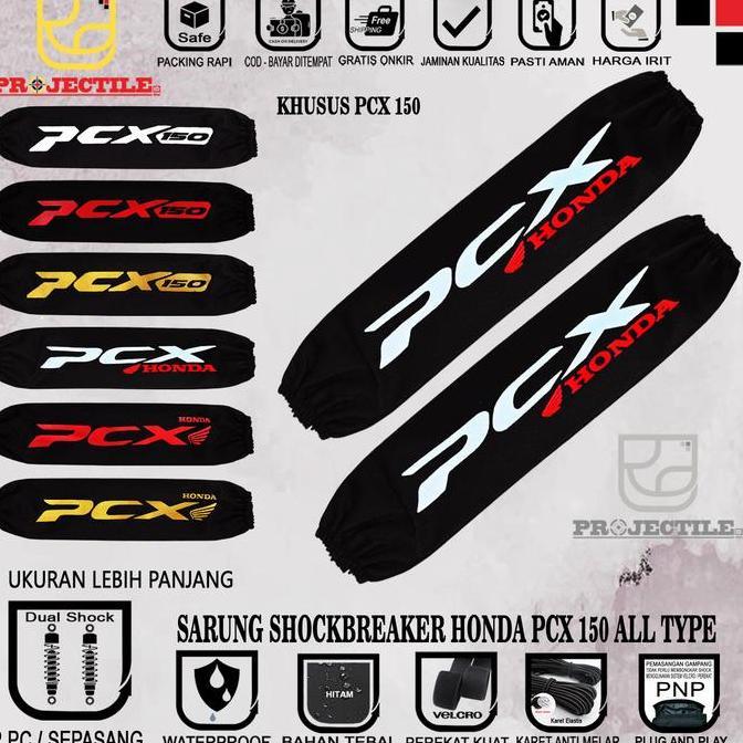 DI110 >> [sepasang/2 pc] Sarung Shock Breaker Cover pelindung per breaker motor logo honda PCX 160 P