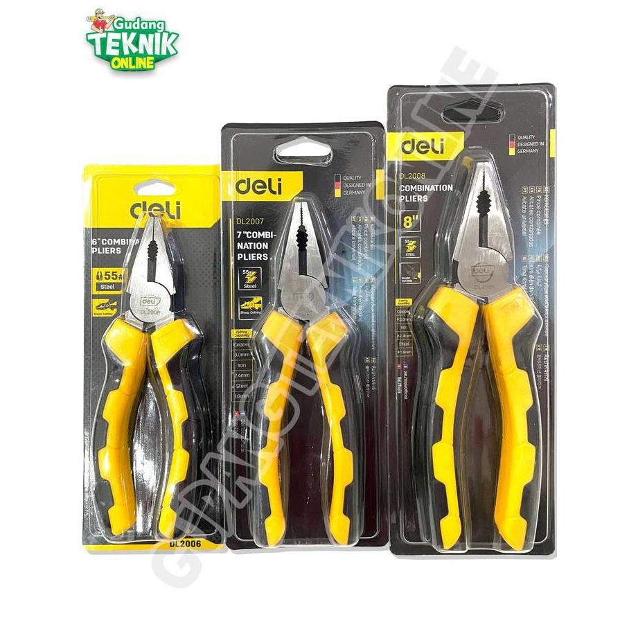 PAPANDAYAN Tang Kombinasi 6" 7" 8" DELI / Tang Kombinasi 6 7 8 Inch Combinations Pliers DELI