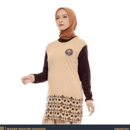 Kaos Pramuka Tunik Lengan Panjang Terbaru Kaos Pramuka Kegiatan Pramuka Coklat - Kaos Pramuka Tunik