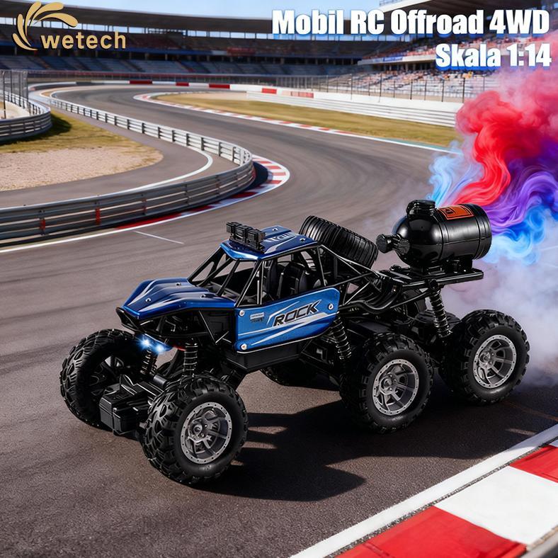 WETECH Mobil Remote Control Spray 2.4GHZ 4WD Besar Mobil Offroad Alloy Climbing Car RC Mobil Remote