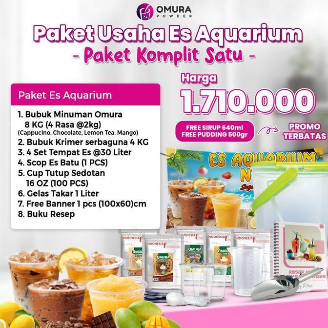 Panipani_pal - [PAKET KOMPLIT ES AQUARIUM] Paket Usaha Es Akuarium Franchise Bubuk Minuman Kekinian 