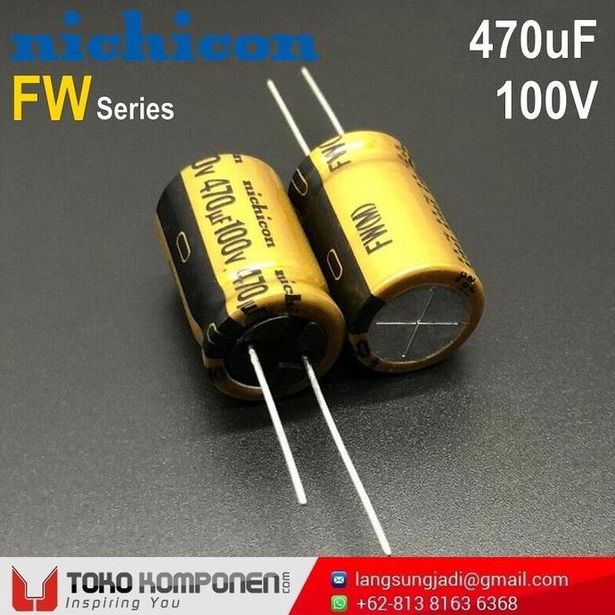 Otove- 470Uf 100V Nichicon Fw Electrolytic Capacitor - Elco 470 Uf 50V 63V