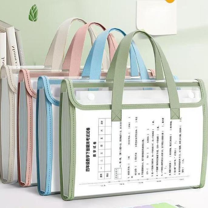 u_umbrellass - transparan file folder a4 12 sekat document bag tas folder portabel jaring penyimpana
