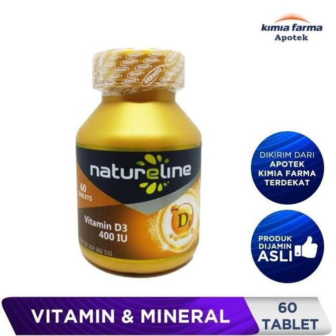 NATURELINE VITAMIN D3 400 IU 60 / VITAMIN D3 / KIMIA FARMA