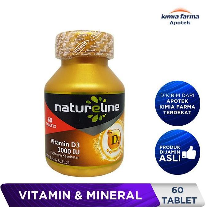 NATURELINE VITAMIN D3 1000 IU 60 / VITAMIN D3 / KIMIA FARMA