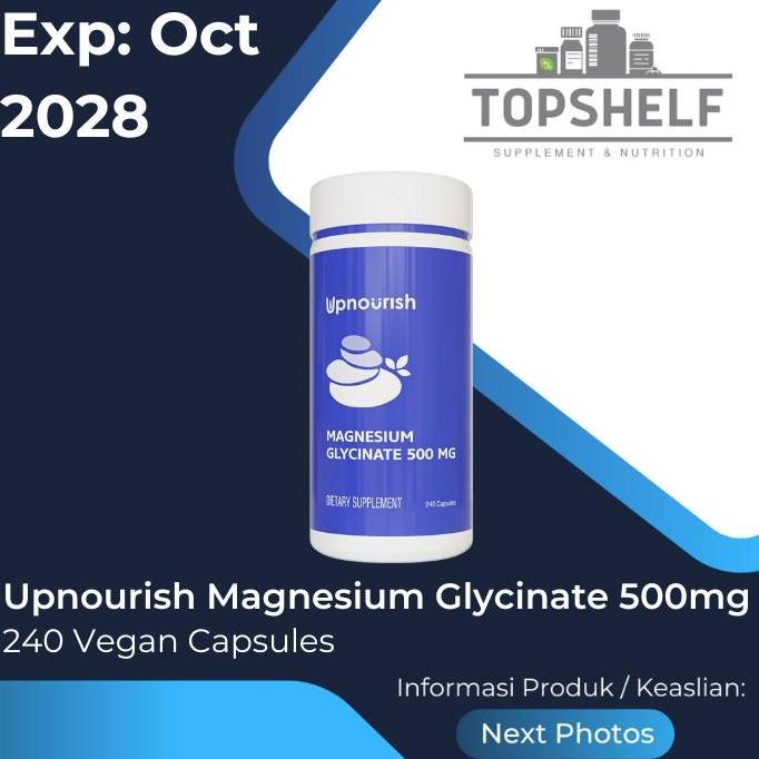Upnourish Chelated Magnesium Glyte 500mg Vegan Relax Sleep