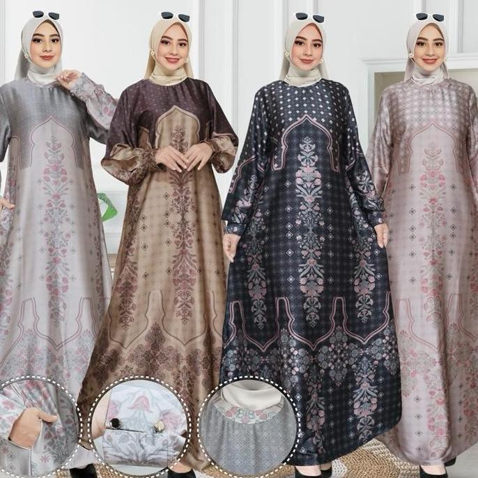 SAVANA DRESS |GAMIS LEBARAN ARMANY SILK |GAMIS SUTRA SILK|GAMIS SILK PREMIUM Muslim Panjang Kancing 