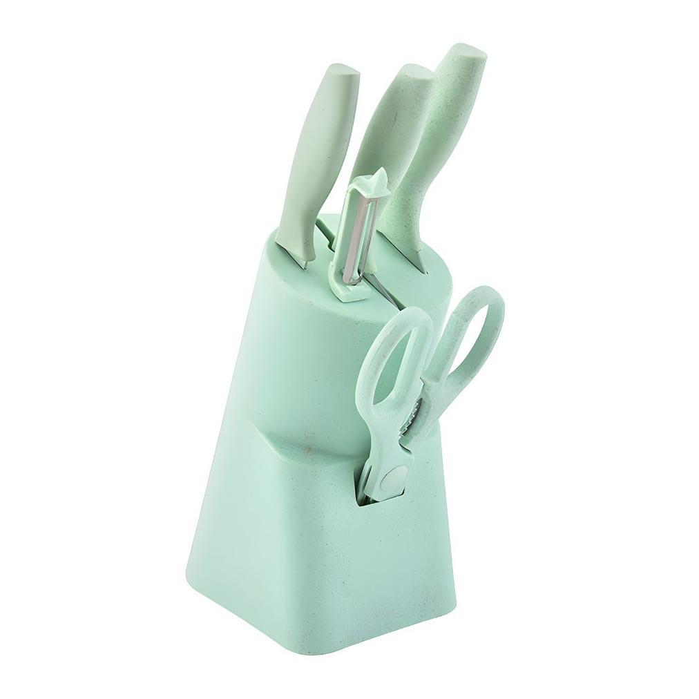 ZX41 (CT) Pisau Set 5 in 1 Keramik/pisau set dapur/pisau potong+tempat pisau Original