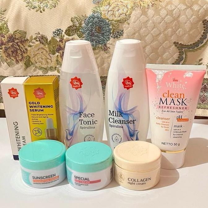 sswwgudang - ( pouch) paket viva skincare wajah flek / viva skincare daily basic / paket 8 produk sk