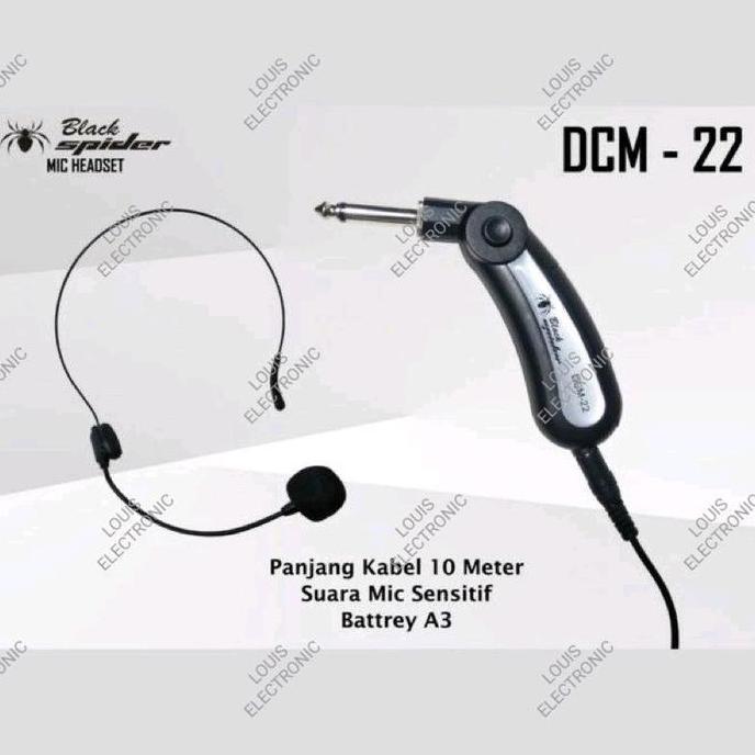 TERBARU - Mic Headset Mic Bando Mic Imam Masjid Black Spider DCM 22 ORIGINAL