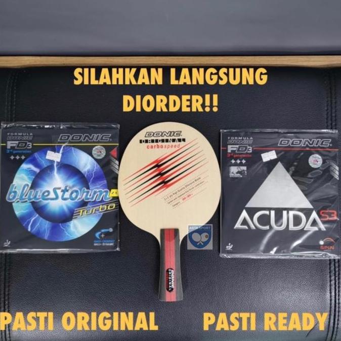 Bat Tenis Meja Original Carbospeed Donic Germany Set