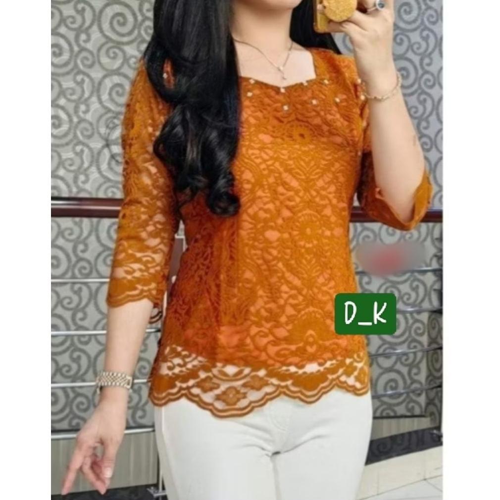NEW Kebaya Brokat Premium Model Tangan Lurus Terbaru Kebaya Brokat Formal Atasan Kebaya