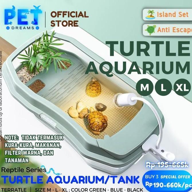 TERMURAH - TURTLE TANK TEMPAT KANDANG BAK AQUARIUM AKUARIUM KURA KURA AIR BRAZIL