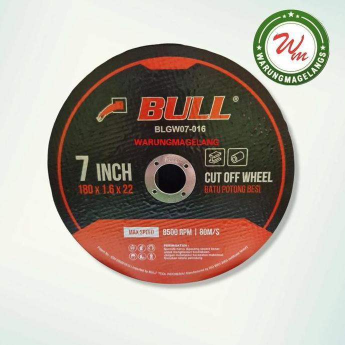 Mata Gerinda Batu potong tipis 7 inch x 1.6 gerinda potong BULL