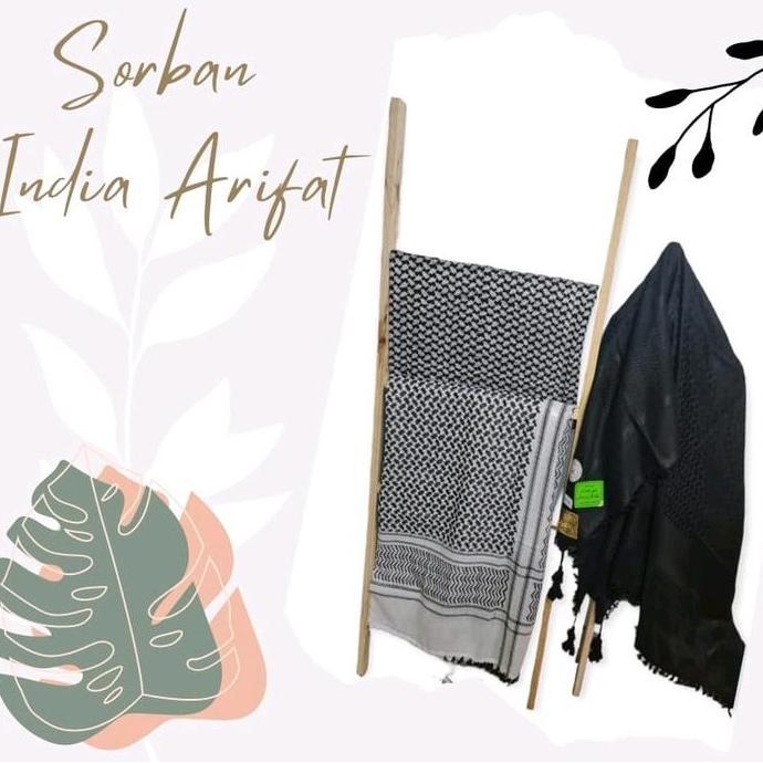 Sorban India Arafat Hitam Putih / Sorban Putih Kotak