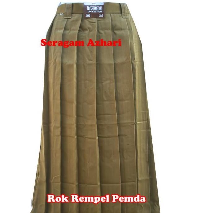Rok Rempel Panjang Krem PEMDA-Seragam PEMDA-Rok SMP SMA warna Krem