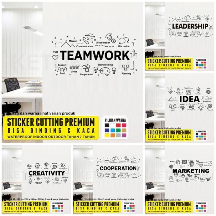 TERMURAH - Cutting Stiker Dinding dan Kaca Kantor Motivasi Kerja Bahan Plastik Vinyl Indoor Outdoor