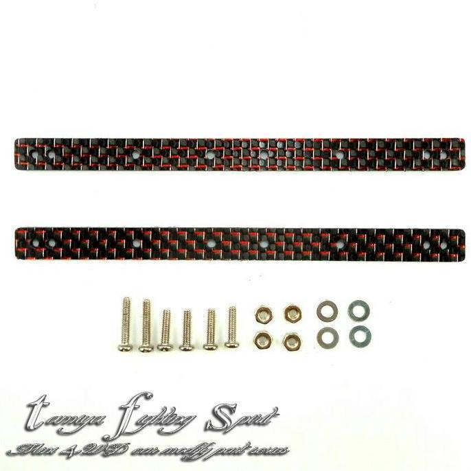 Wasingten- Rep Stik Panjang Tamiya Carbon 2Pcs / Stick Red Lame Reinforcing Plate 95008 Carbon 2Mm -