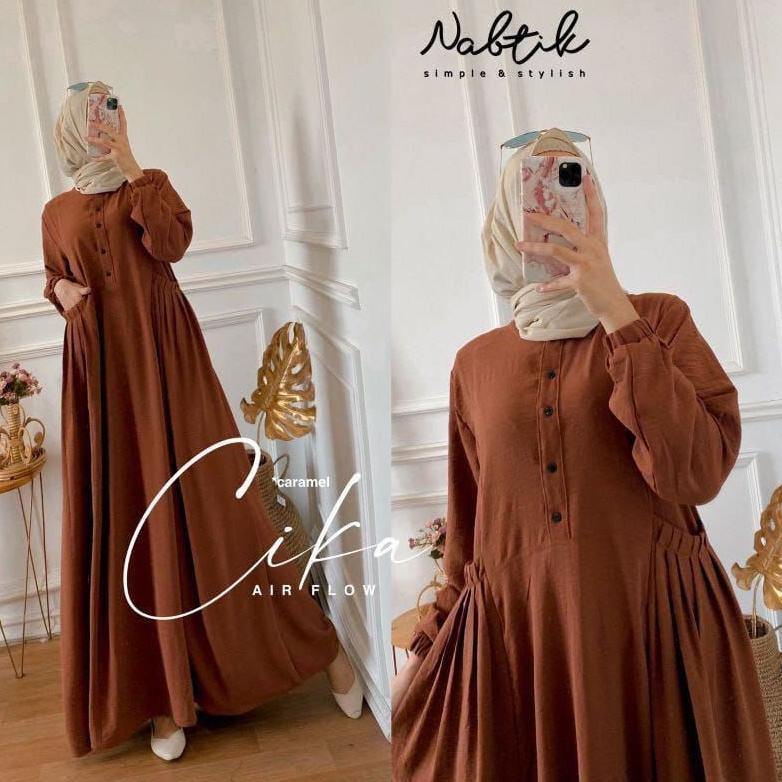 BEST SELLER GAMIS CIKA/ GAMIS CIKA NABTIK/GAMIS POLOS/ GAMIS PUTIH POLOS/GAMIS KRINGKLE AIR FLOW/GAM