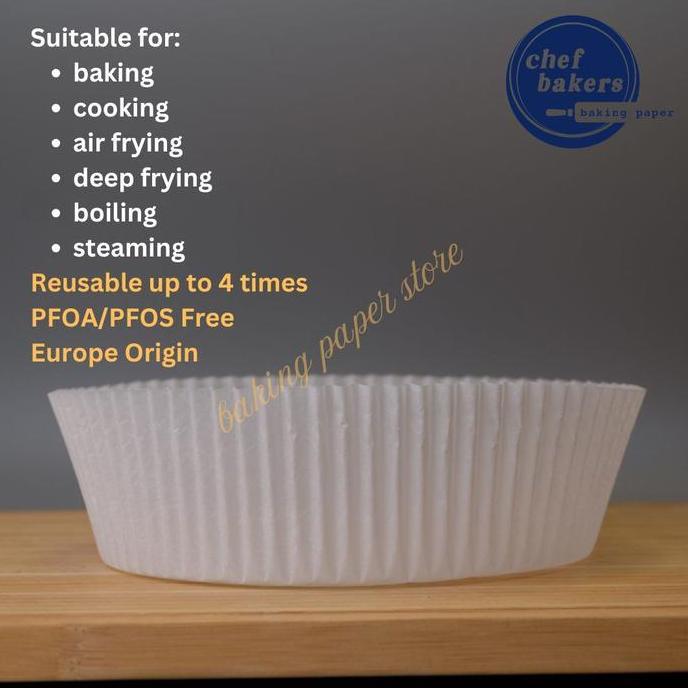 TERMURAH - CBB | chef bakers Blue Logo - Non Stick Parchment Paper | Round Baking & Cooking Liner - 