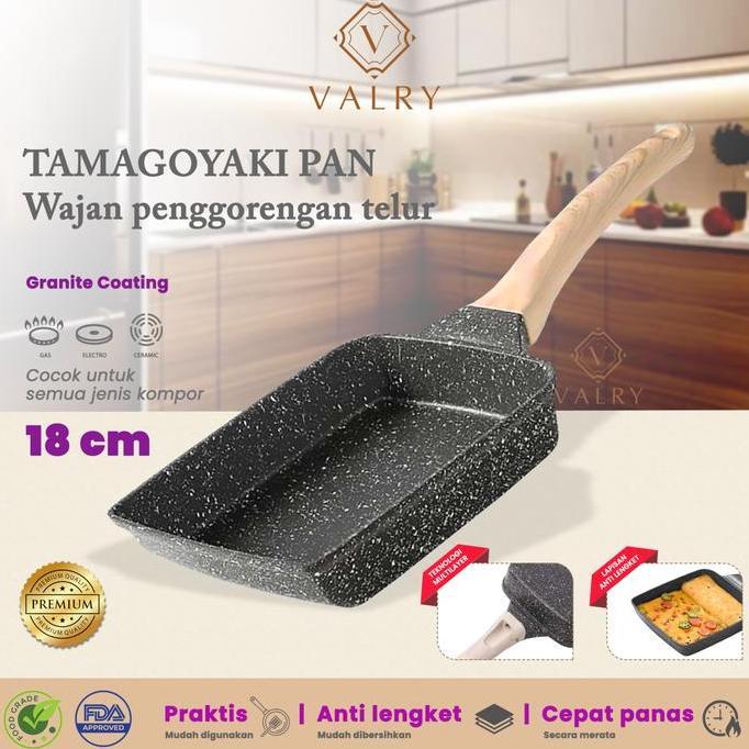 Xxcv- Valry Cosy Tamagoyaki Pan Tebal Penggorengan Telur Anti Lengket Terbaik Wajan Granit Diatas Te