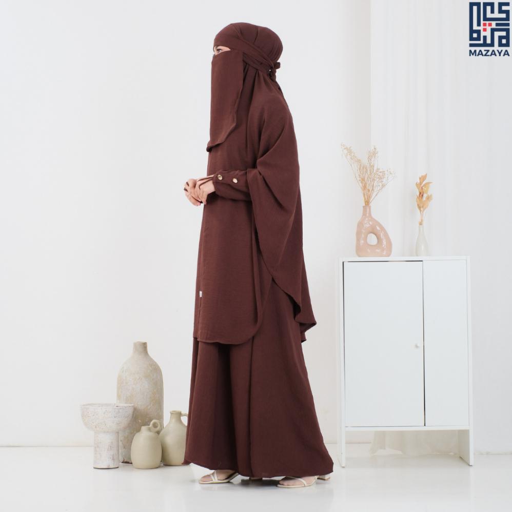 DISKON AMIRA ABAYA GAMIS SYAR'I SET KHIMAR FREE CADAR BANDANA GAMIS LEBARAN UMROH PENGAJIAN