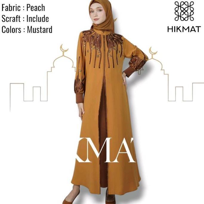 A5544 - Gamis Abaya Hikmat Fashion Original Set Hijab