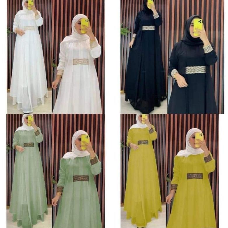 BEST SELLER DELISA GAMIS ABAYA MAXY MODEL TERBARU / DRESS MUSLIMAH BAHAN CRINKLE PREMIUM