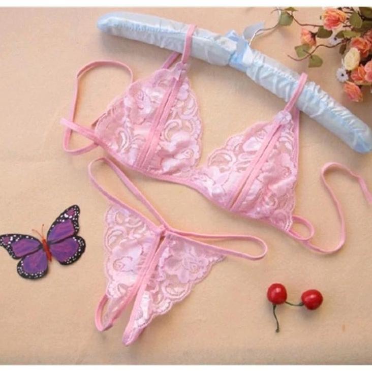 NEW 1 set bra + celana dalam lingerie transparan wanita Bh