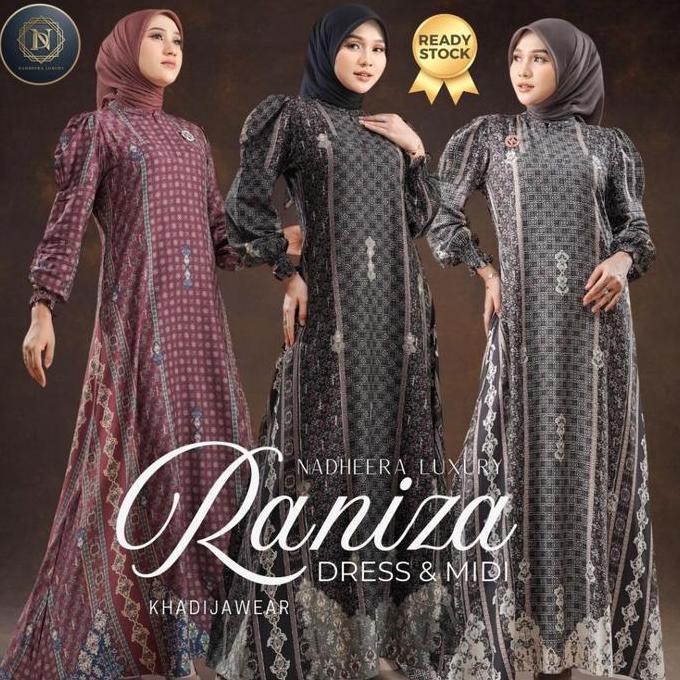 [Bisa Cod] Raniza Dress Nadheera Luxury Gamis Rayon Premium Motif Batik Terbaru Ranniza Nadeera Mewa