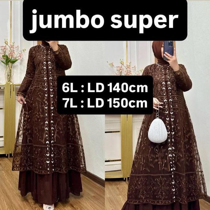 Hana Jumbo Super Ld 140 Dan Ld 150 Dress Busui Ceruty Babydoll Gamis Pesta Mewah Terbaru Baju Kondan
