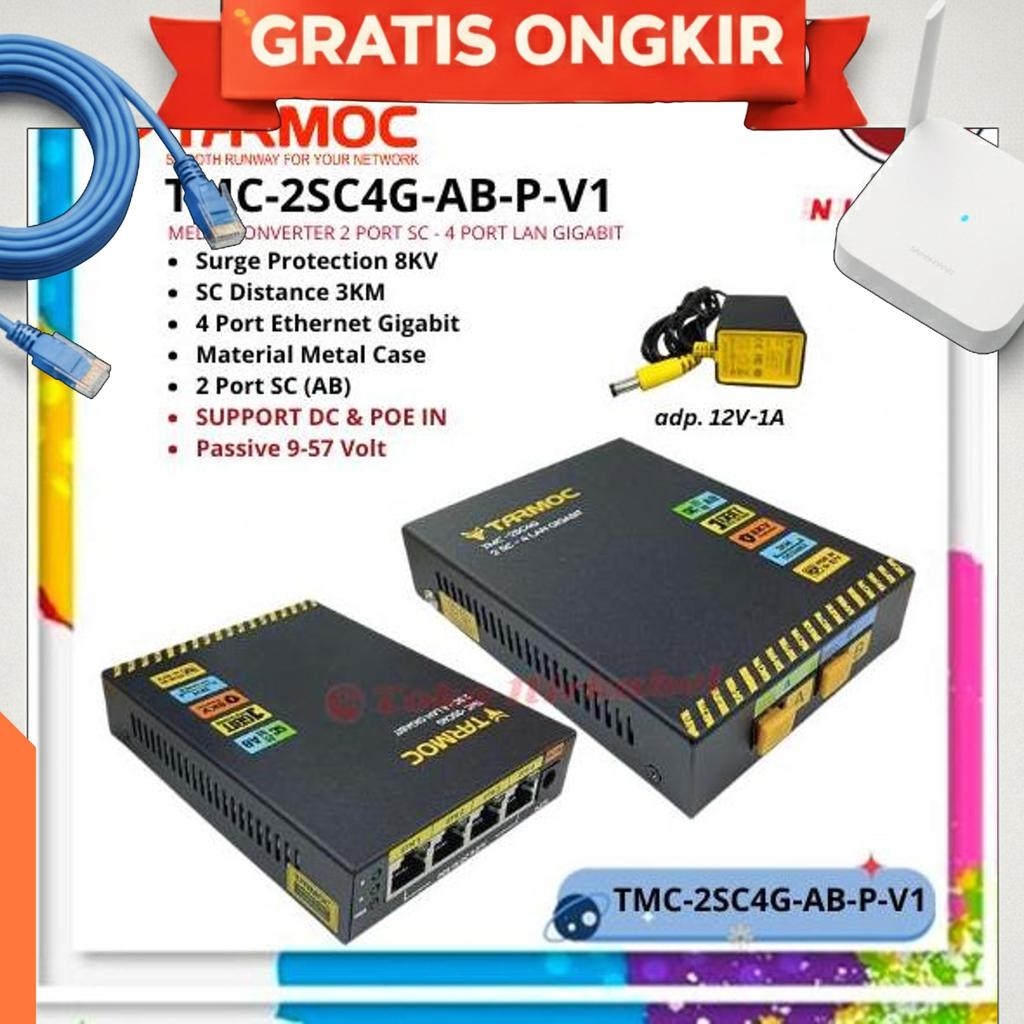 Tarmoc Tmc-2Sc4G-Ab-P-V1 | Media Converter 2 Fo 4 Lan Gigabit Poe In