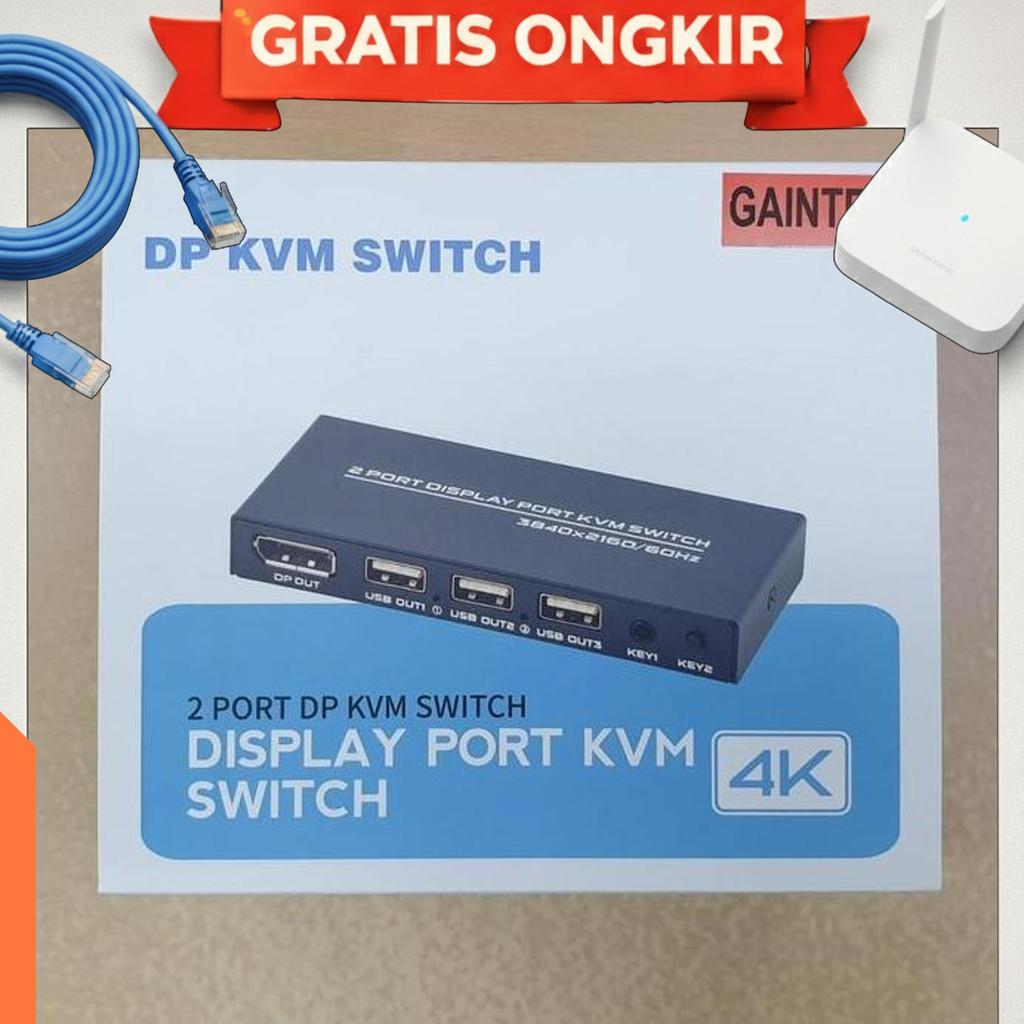 Dp (Displayport) Kvm Switch 2 Port Gaintech