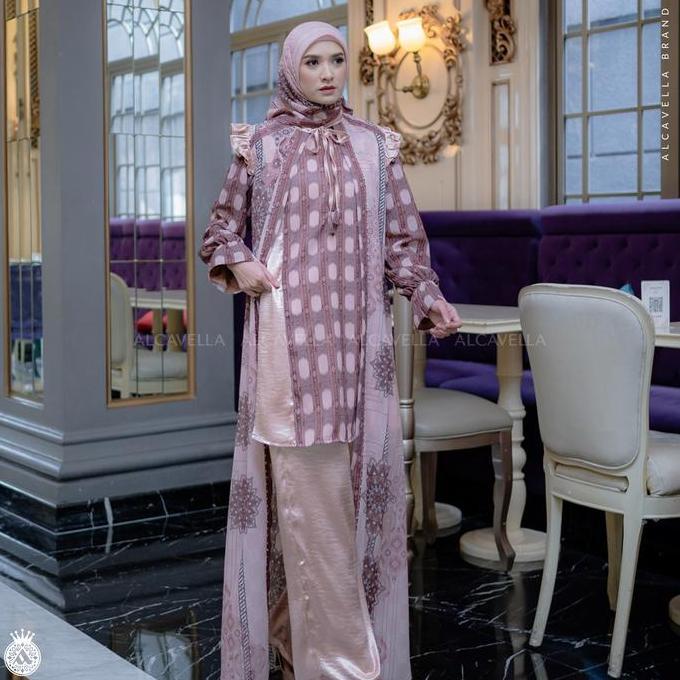 Alcavella - Maisyara One Set | Setelan Baju Wanita Muslim Outfit Elegan Nyaman (TERBAIK) (TERBARU) (