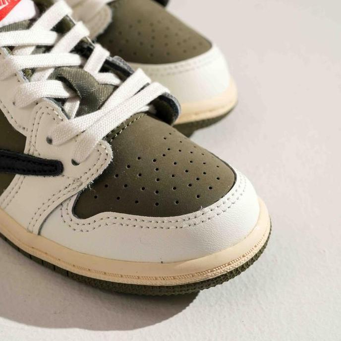 " Baby & Kids " Jordan 1 Low OG Travis Scoot Medium Olive TD / PS (100% Authentic) (TERBAIK) (TERBAR