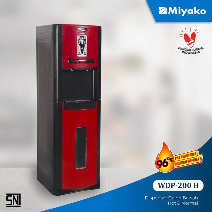 Miyako WDP 200 H Dispenser - Black Red [Galon Bawah/Hot & Normal] Hitam Merah