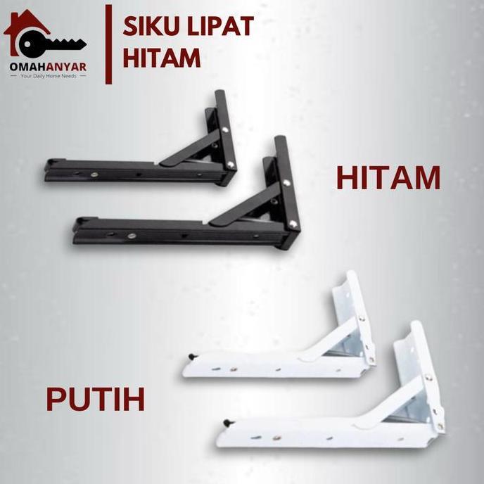 favorit] 1 PASANG Siku Lipat Fold Bracket Meja Rias Laptop Rak Portable Putih-Hitam