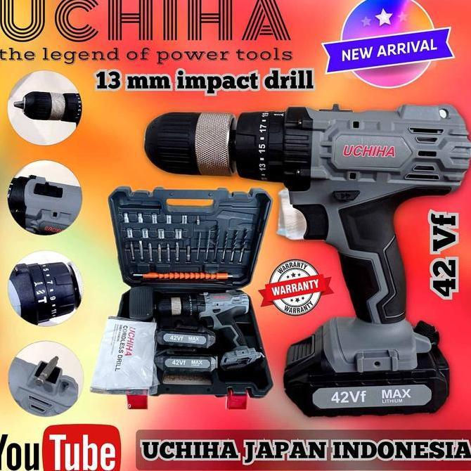 Spesial Mesin Bor Uchiha Baterai Cordless Hammer Drill 42V Set 10-13Mm