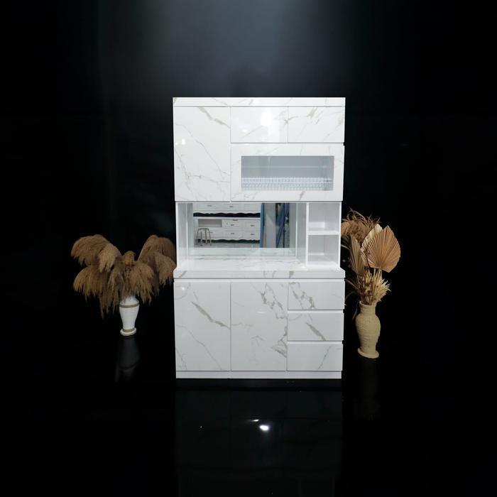 Lemari Dapur Piring 3 Pintu Hidrolik  HPL | Kabinet Rak Piring Minimalis | Kitchen set Duco