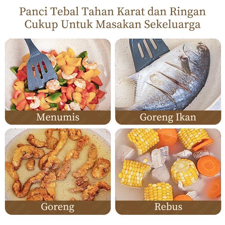 NEW TEXANIA WAJAN KERAMIK 30CM WAJAN ANTI LENGKET WARNA CREAM KITCHENWARE