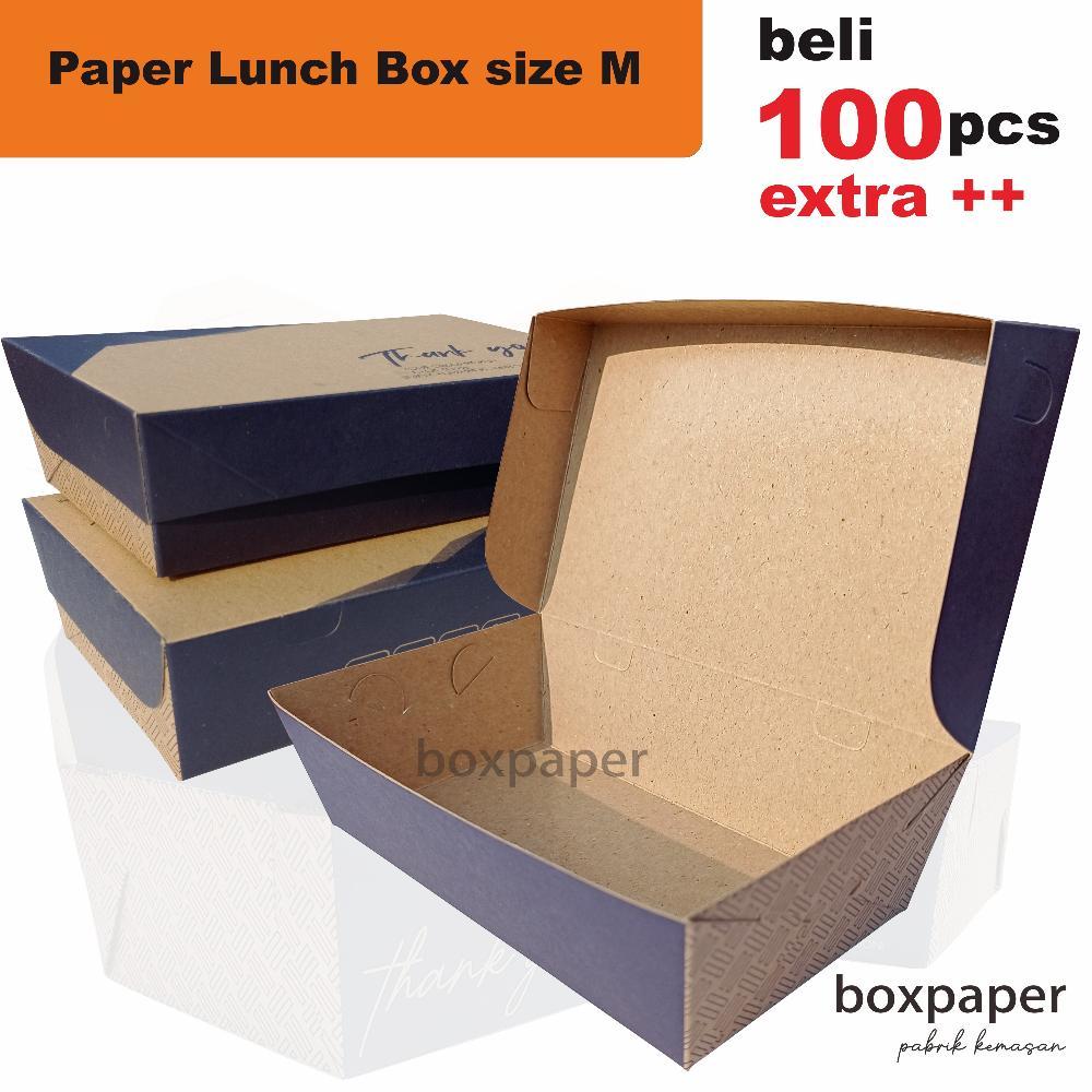 BestPromo Paper Lunch Box ( Size M ) Laminasi Kraft Kotak Dus Makan Ayam Nasi Goreng Bakar Geprek Pe