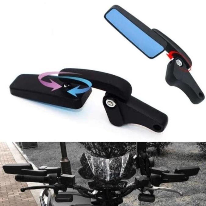 Spion Napoleon Retro Kotak Mini Fleksibel Universal Spion Kotak Mini Black Adjustable