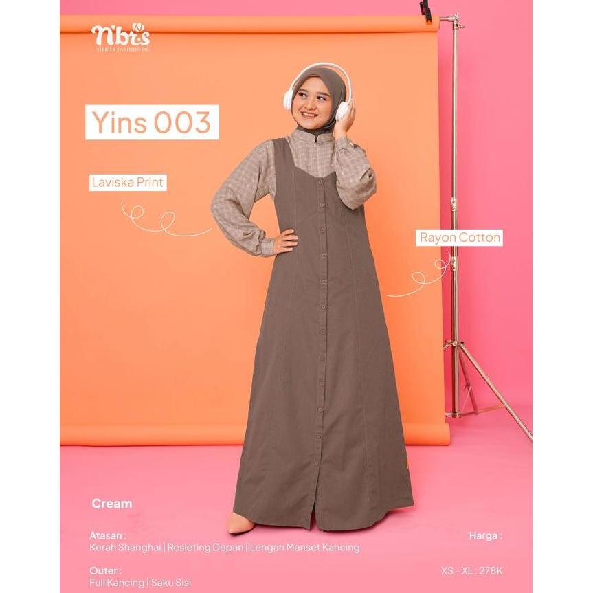 Murah NIBRAS - YINS 003 - ATASAN DAN OUTER - MODEL KEKINIAN BAHAN LAVISKA MIX COTTON Non COD