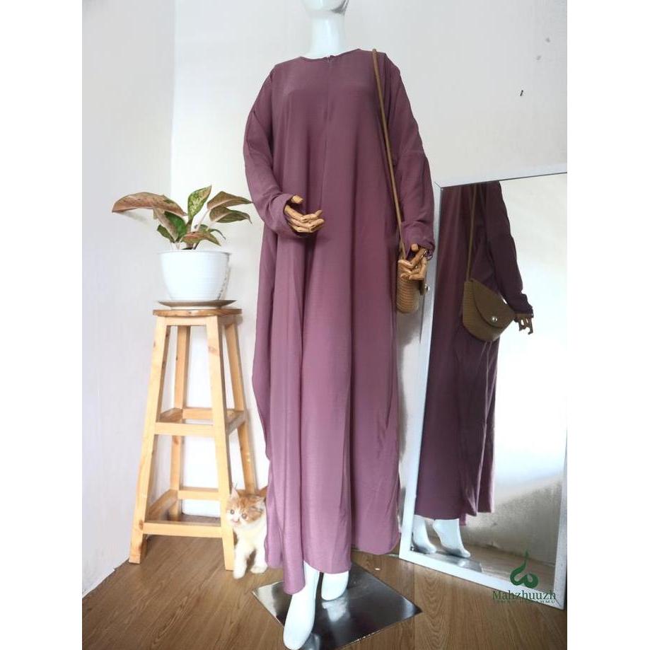 Murah Dress Ageng Nawili abaya  Syari Mahzhuuzh Polos gamis muslim Basic Wanita Hitam Wolfis Remaja 
