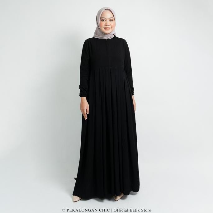 DISKON GAMIS RAYON PREMIUM POLOS WARNA HITAM MODEL FLOY PREMIUM MURAH GAMIS TWILL POLOS DISKON