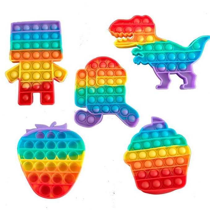 FYODORU Pop it rainbow mainan anak pop it karakter pop it fidget toys