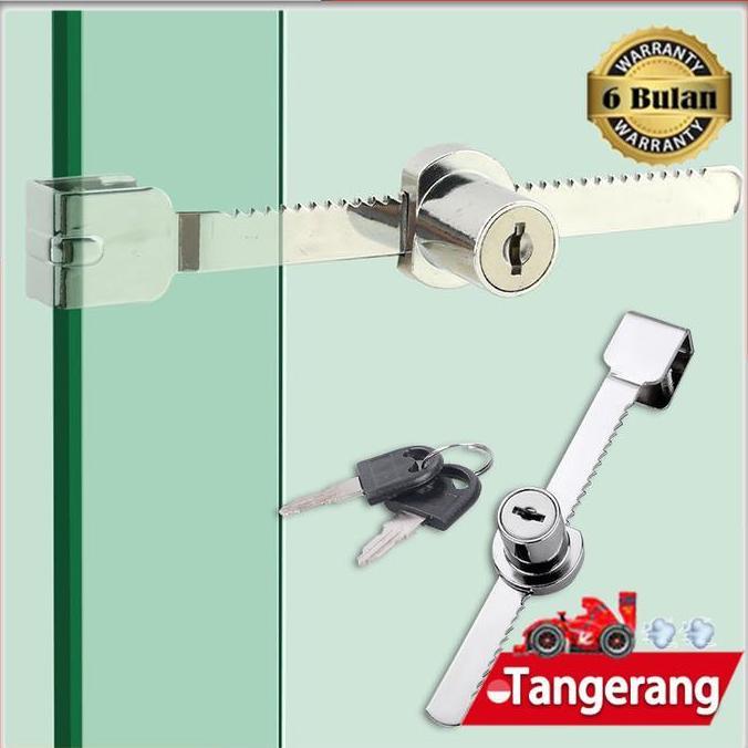 SIMATEKNO Kunci Etalase Kaca Paduan Seng / Kunci Sliding Geser / Kunci Sliding / Kunci Etalase Kaca 